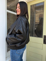 Load image into Gallery viewer, Brunette the Label Oversized Bomber - Black
