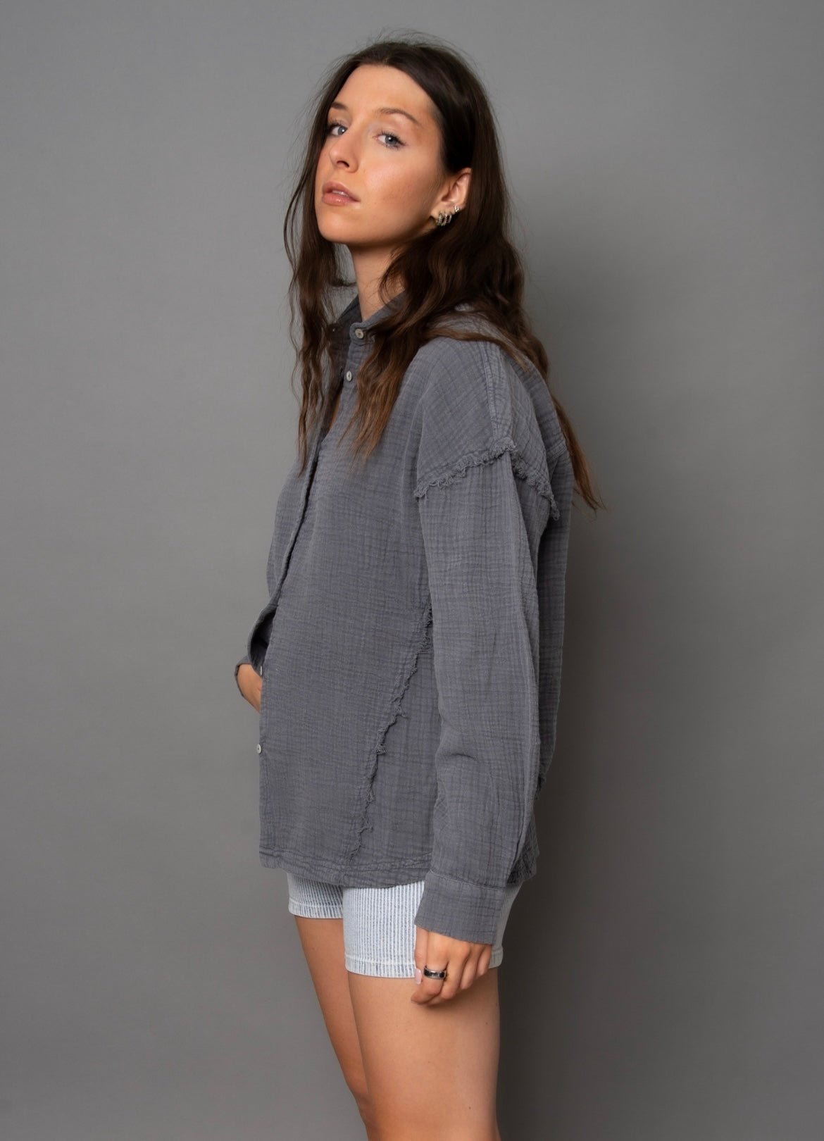 RD Style Faramir Gauze Button Front Shirt