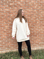 Load image into Gallery viewer, Sadie &amp; Sage Chilly Nights Crewneck Tunic Dress - Ivory
