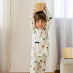 Load image into Gallery viewer, Roobear Holiday Trucks Two-Piece Pajamas
