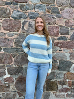 Load image into Gallery viewer, Sadie &amp; Sage Clara Chunky Stripe Sweater - Ivory Sky
