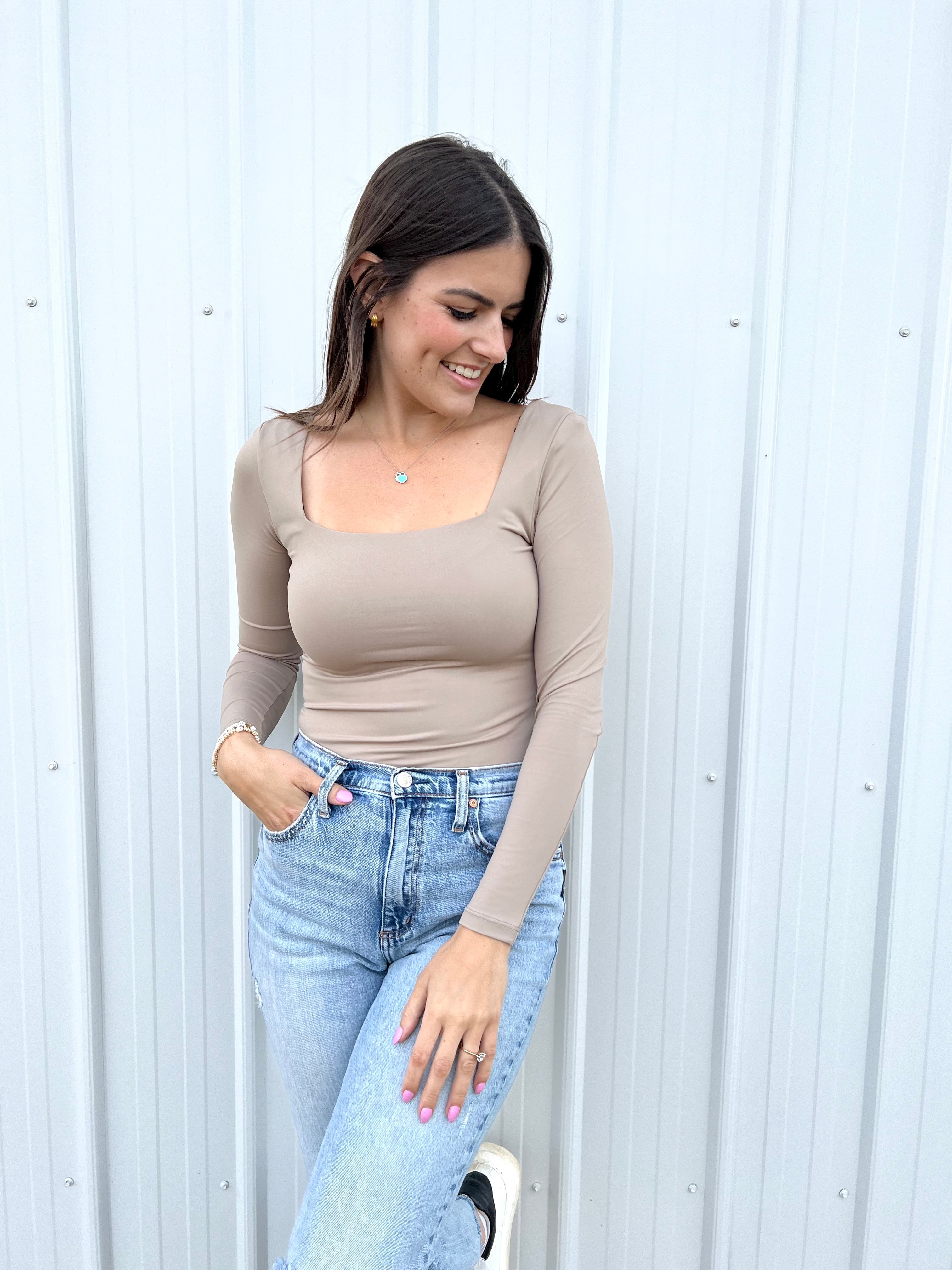RD Style Stacy Square Neck Bodysuit - Nomad