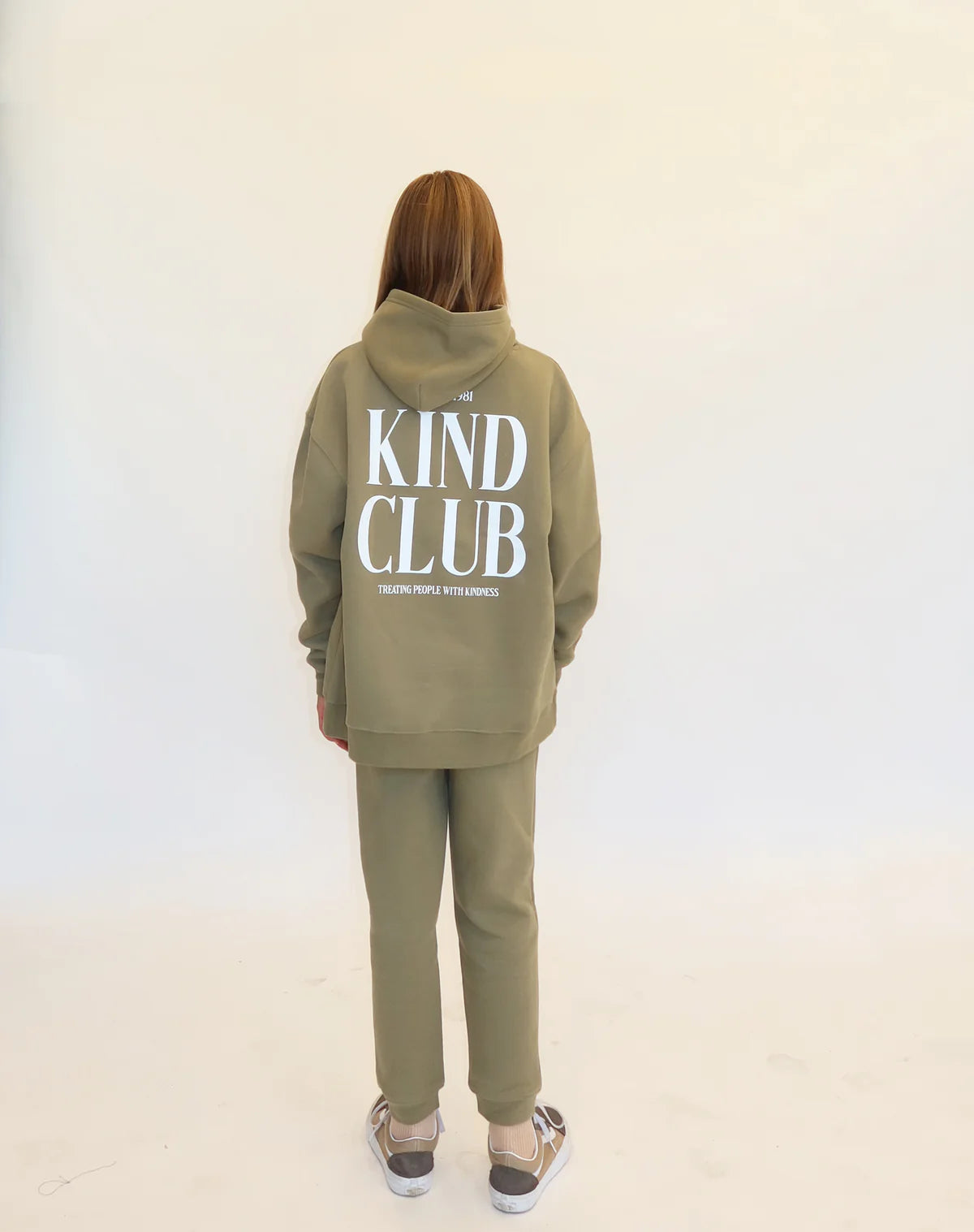 Brunette the Label Kids Big Sister Kind Club Hoodie - Olive