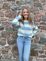Load image into Gallery viewer, Sadie &amp; Sage Clara Chunky Stripe Sweater - Ivory Sky
