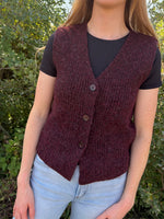 Load image into Gallery viewer, Sadie &amp; Sage Warm Cider Sweater Vest - Burgundy

