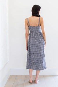 Priv Alina Button Up Midi Dress - Gingham