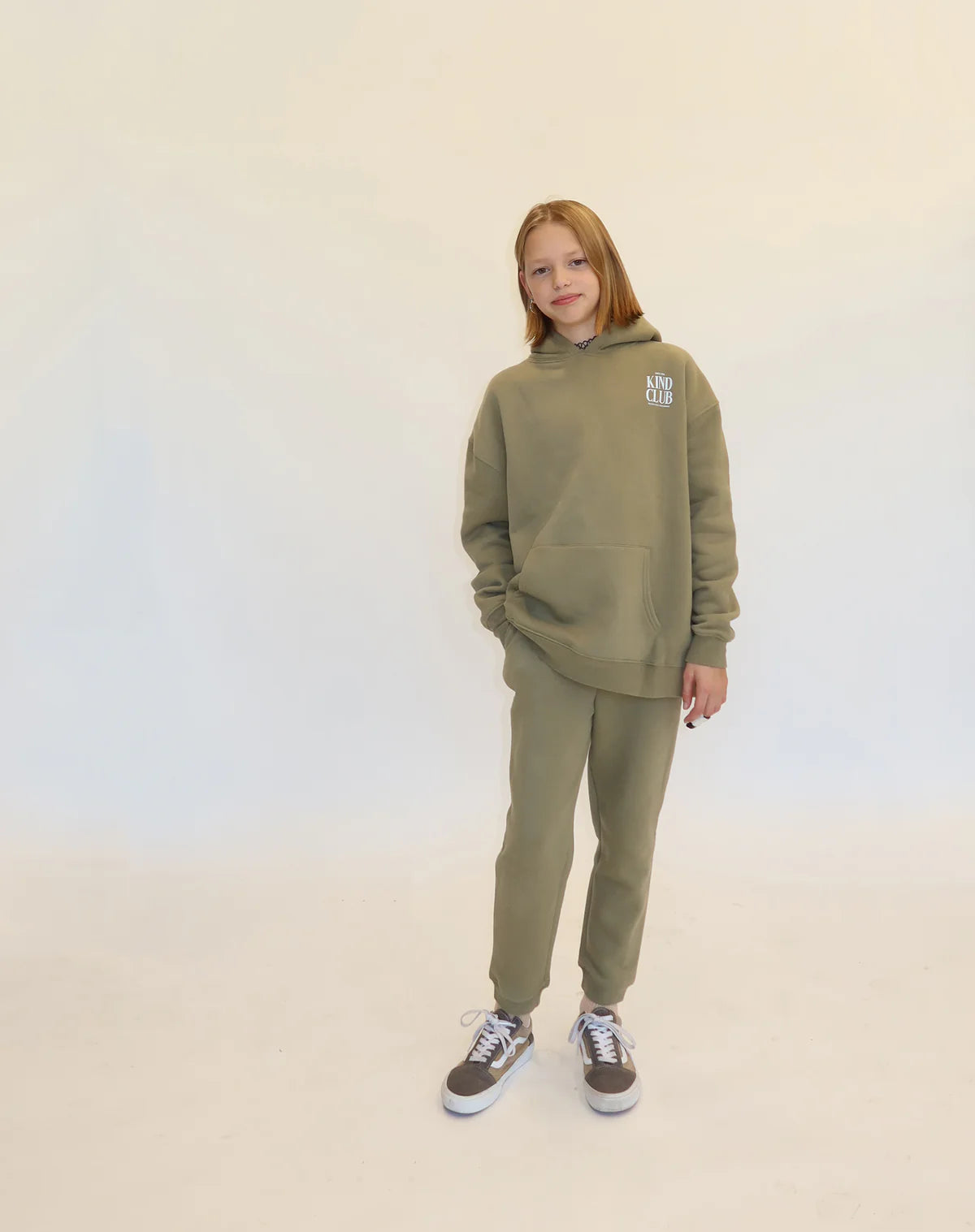 Brunette the Label Oversized Kids Oversized Jogger - Olive