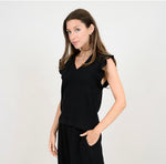 Load image into Gallery viewer, RD Style Arie Gauze Flared Sleeve Top - Black
