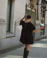 Load image into Gallery viewer, Brunette the Label Tiered Dress with Bows - Black
