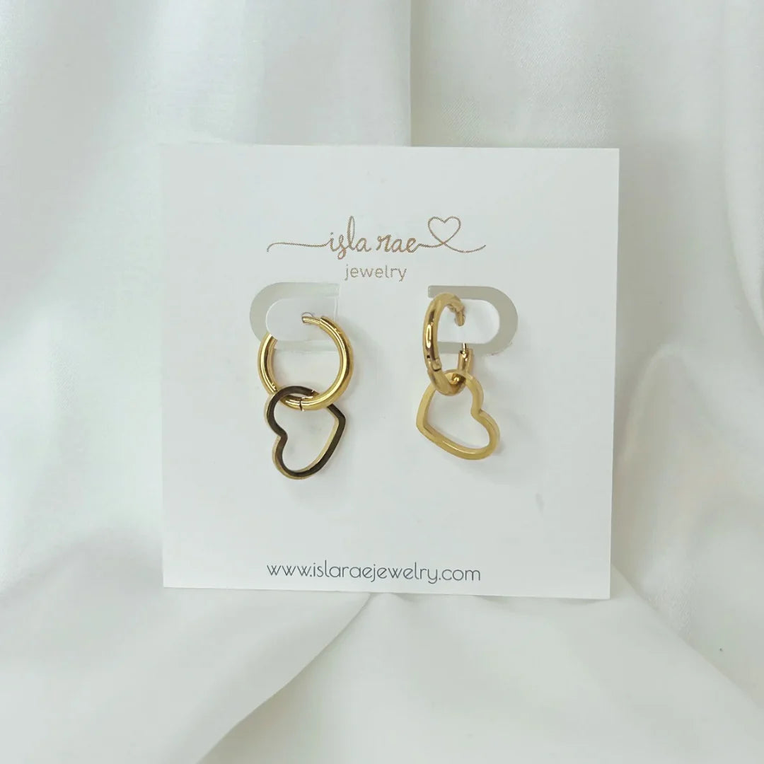 Isla Rae Jewelry Everyday Hoop Hollow Heart Earrings