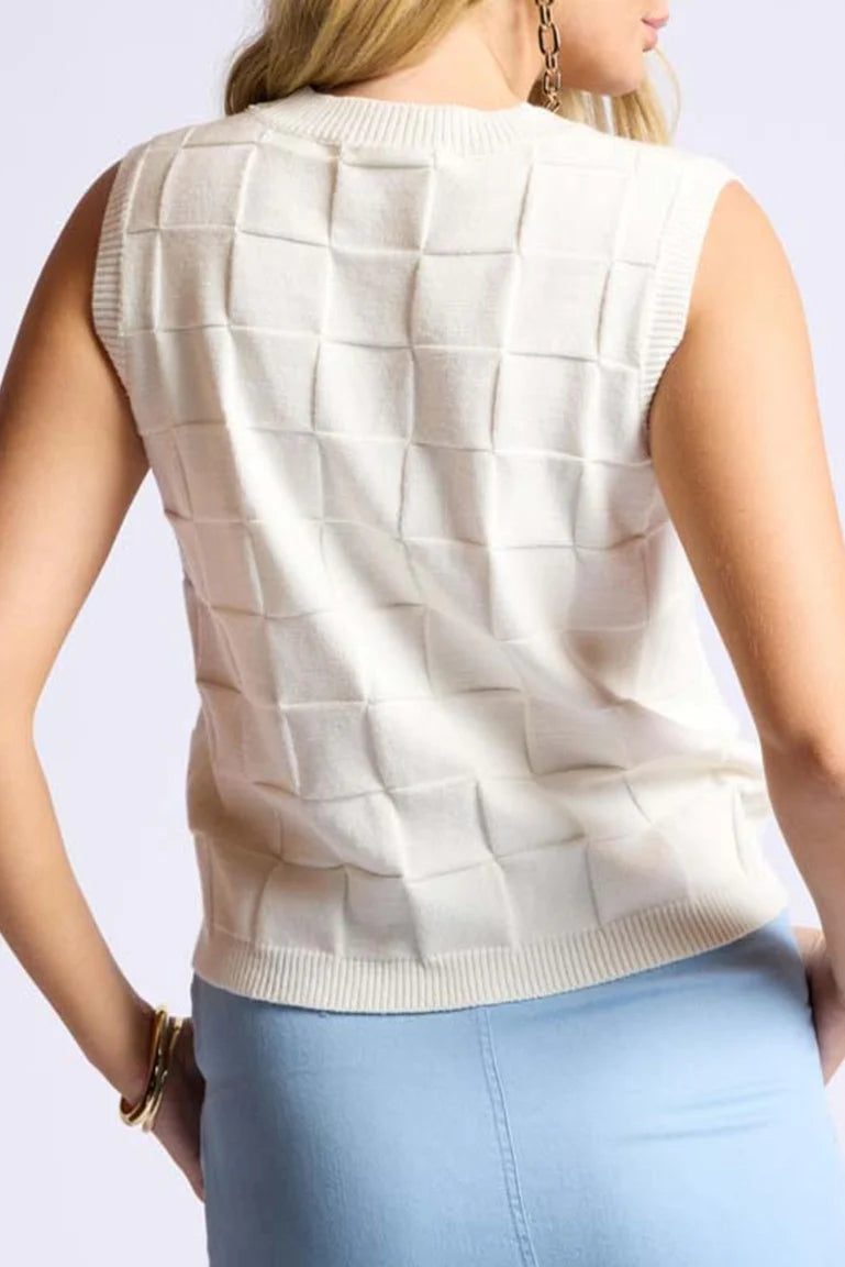 Sage the Label Jennie Checkered Vest Tank - White