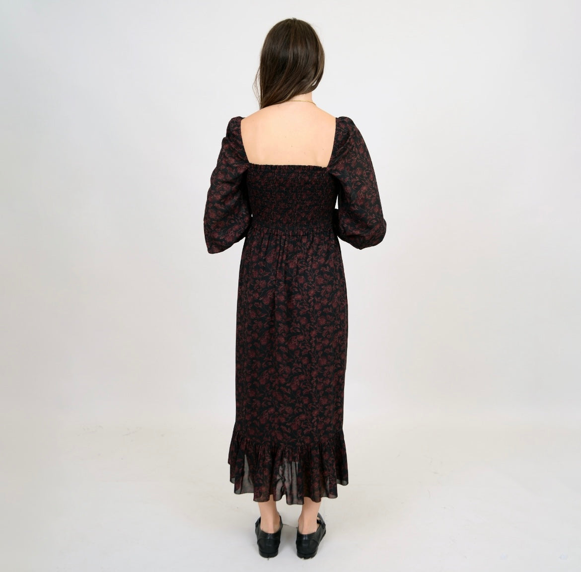 RD Style Harper Smocked Maxi Dress - Wine