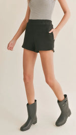 Load image into Gallery viewer, Sadie &amp; Sage Pastime Textured Terry Shorts - Black
