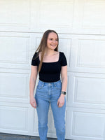Load image into Gallery viewer, RD Style Stacy Short Sleeve Ribbed Bodysuit - Black
