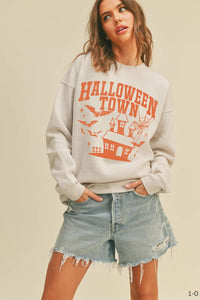 Honestee Halloweentown Graphic Crewneck - Heather Oatmeal
