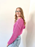 Load image into Gallery viewer, RD Style Darla Crochet Crewneck - Rose
