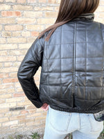 Load image into Gallery viewer, RD Style Kate Faux Leather Quilted Bomber Jacket - Black
