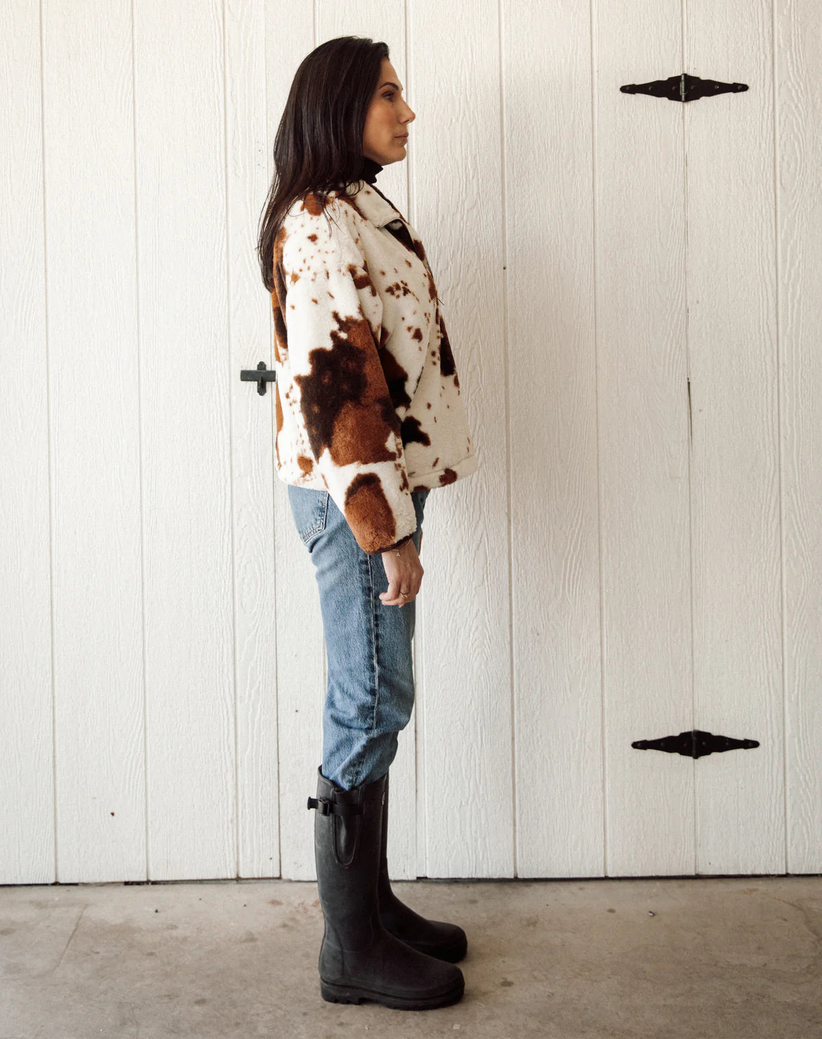 Brunette the Label Cowhide 1/2 Zip Sweater