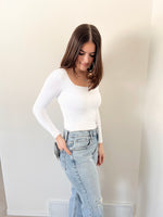 Load image into Gallery viewer, RD Style Stacy Square Neck Bodysuit - White
