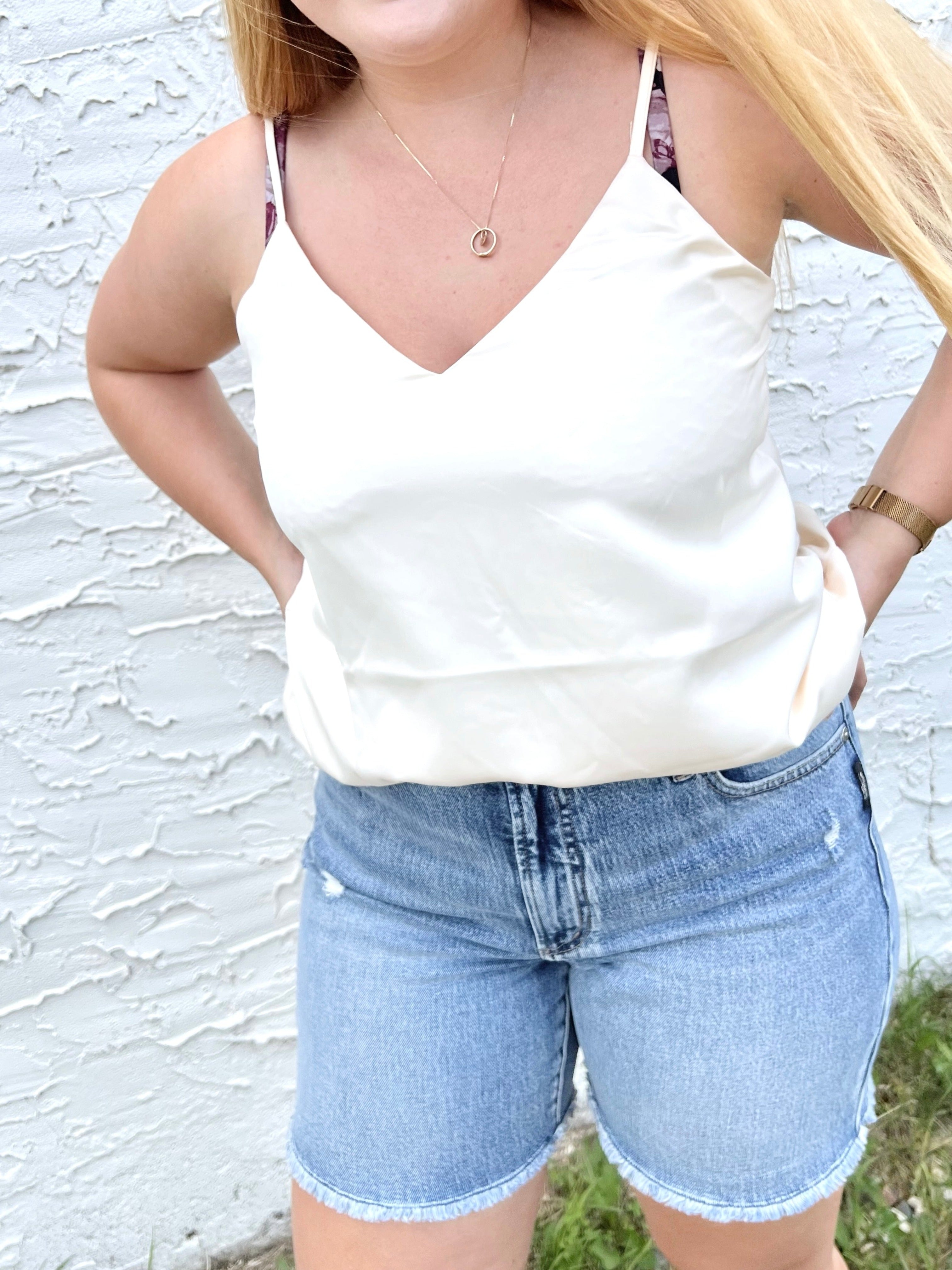 Brunette the Label Diana Silk Camisole - Almond Milk