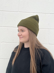 Kootenay Knit Canada-Made Recycled Waffle Knit Beanie - Olive