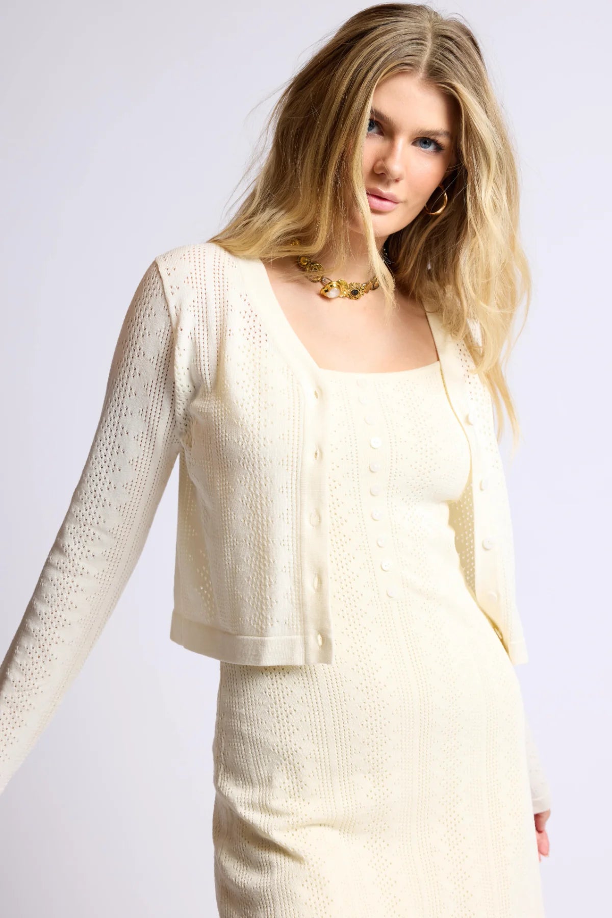 Sage the Label Wild Honey Cropped Cardi - Cream