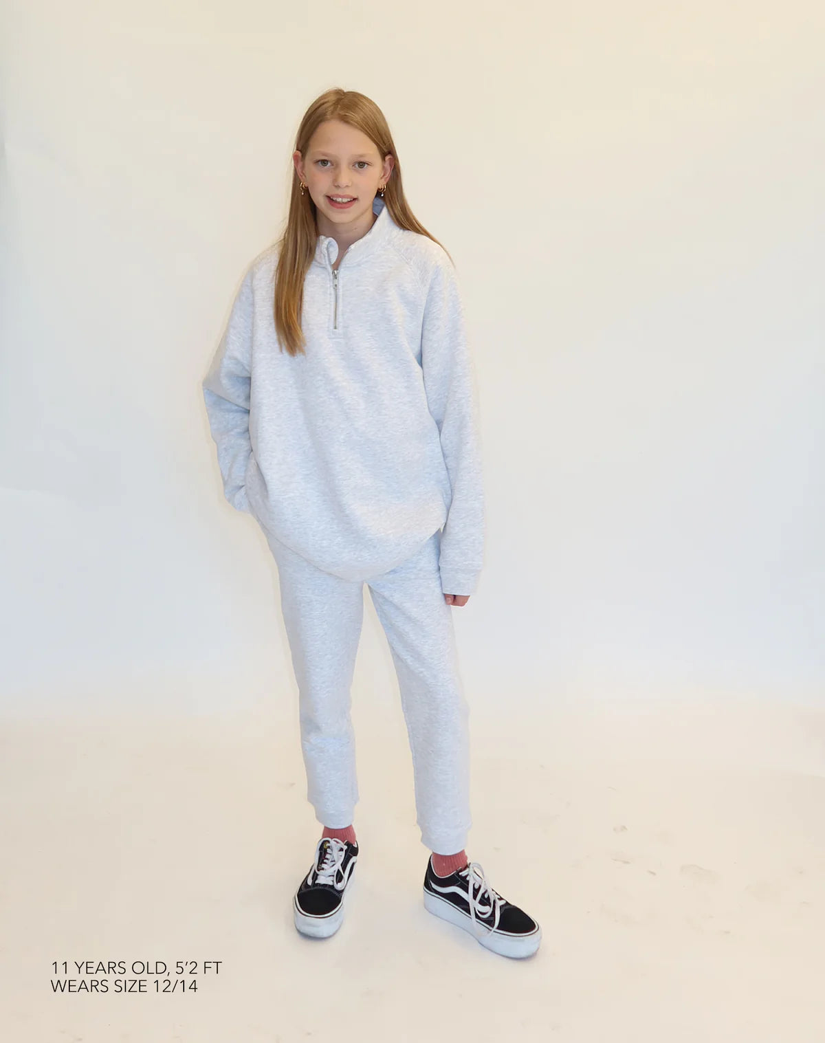 Brunette the Label Kids Best Friend Half Zip - Pebble Grey
