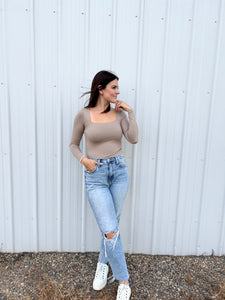 RD Style Stacy Square Neck Bodysuit - Nomad