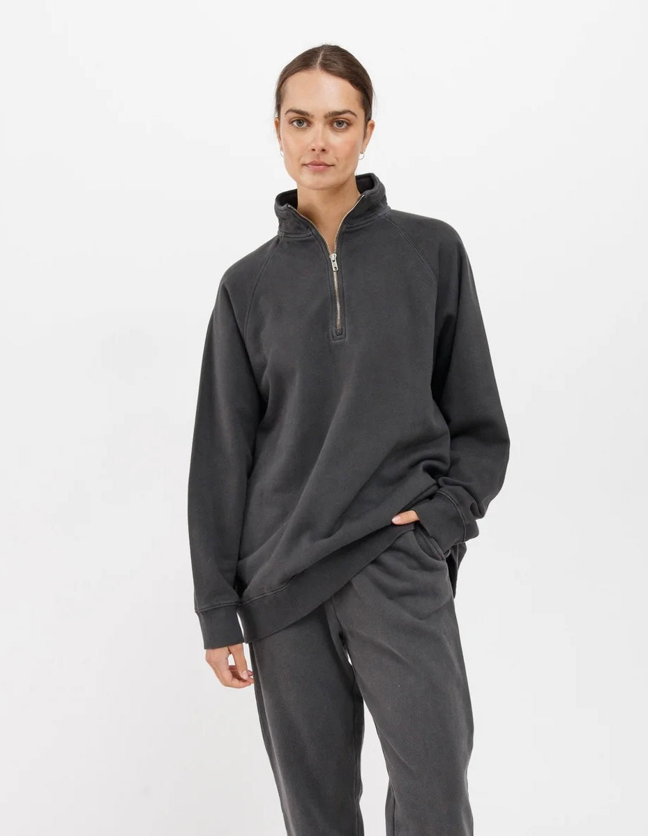 Brunette the Label NYBF Half Zip - Vintage Grey