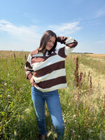 Load image into Gallery viewer, Brunette the Label Classic Rugby Polo - Cream &amp; Espresso

