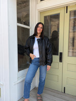 Load image into Gallery viewer, Brunette the Label Oversized Bomber - Black
