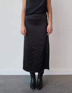 Load image into Gallery viewer, Brunette the Label Satin Maxi Skirt - Black
