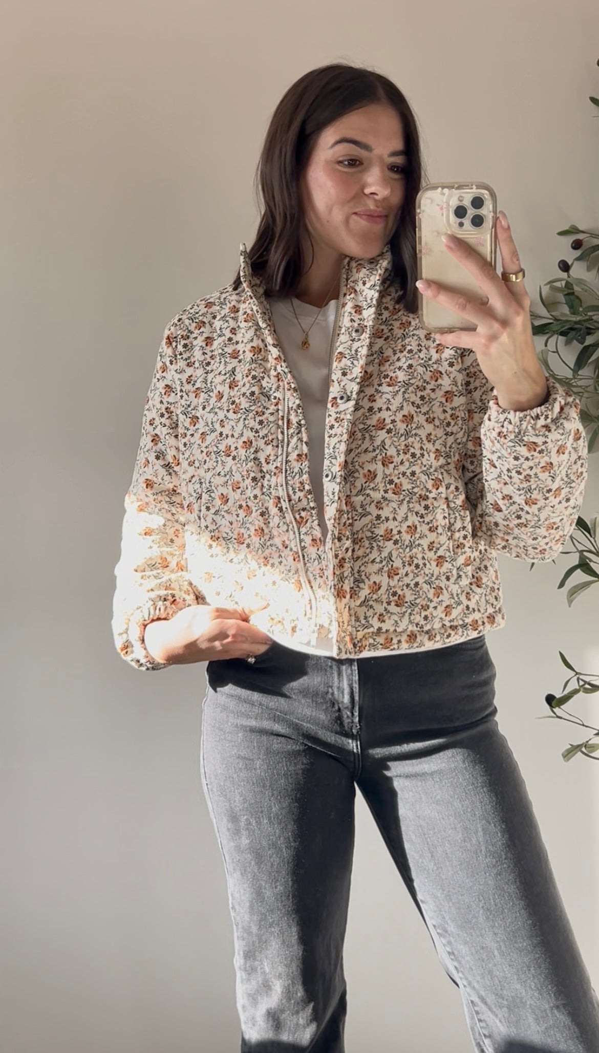 Sadie & Sage Just Looking Floral Cord Jacket