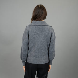 RD Style Mayla Collared Vneck Pullover - Dark Grey