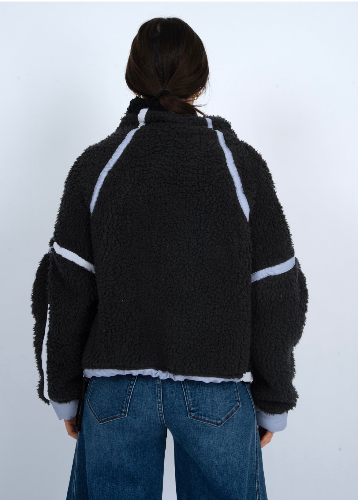 RD Style Jill Zip Up Sweater - Black Blue