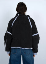 Load image into Gallery viewer, RD Style Jill Zip Up Sweater - Black Blue
