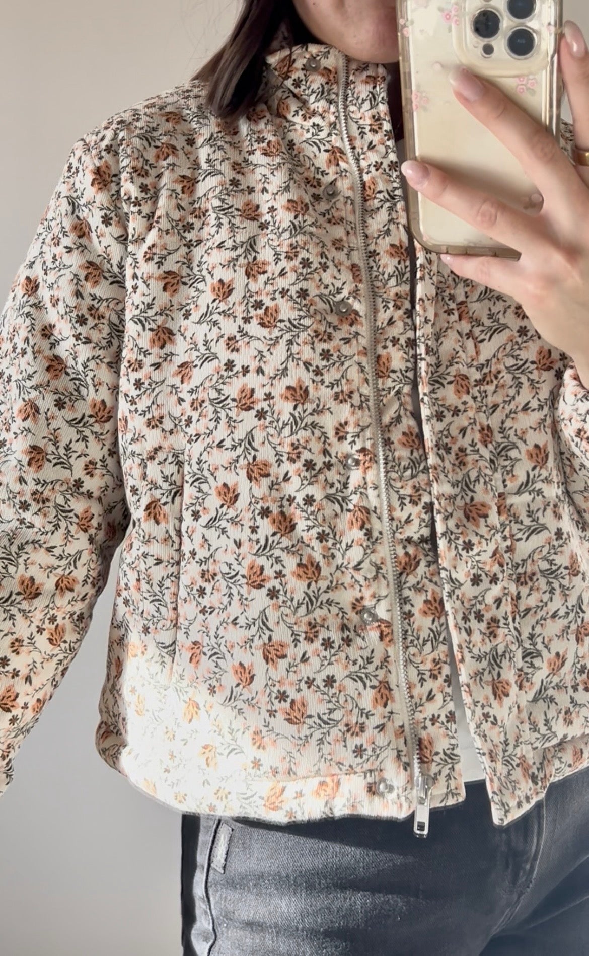 Sadie & Sage Just Looking Floral Cord Jacket