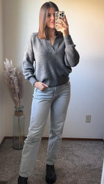 Load image into Gallery viewer, RD Style Mayla Collared Vneck Pullover - Dark Grey
