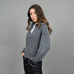 Load image into Gallery viewer, RD Style Mayla Collared Vneck Pullover - Dark Grey
