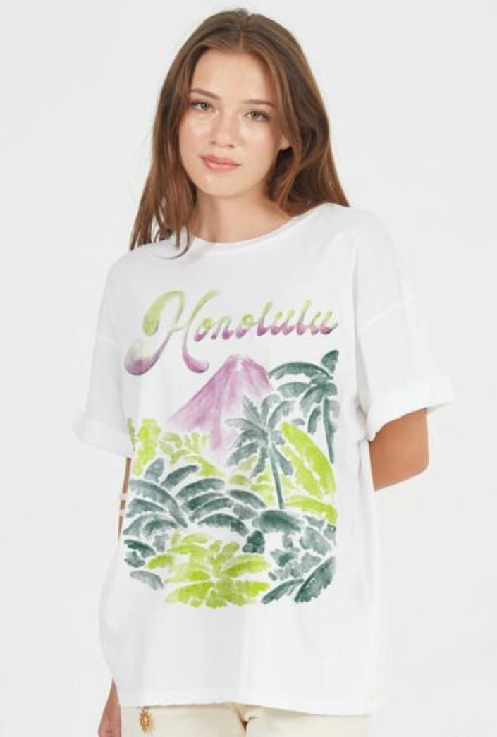 Girl Dangerous Honolulu Tee - White