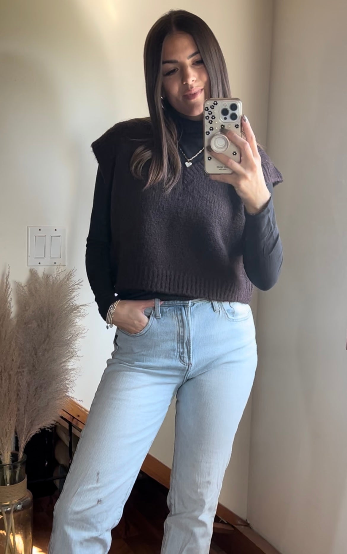 Sage the Label Peyton Oversized Sweater Vest - Chocolate