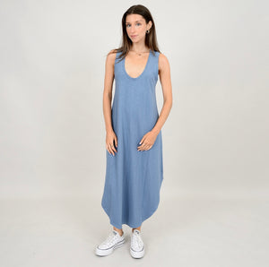 RD Style Sky Scoop Neck Tank Dress - Blue