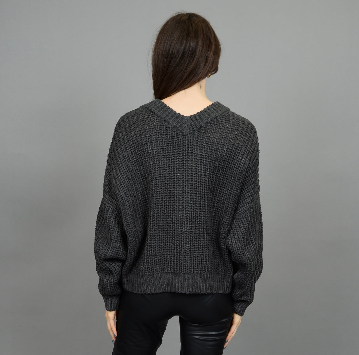 RD Style Joni Double Vneck Cardigan - Ash Grey