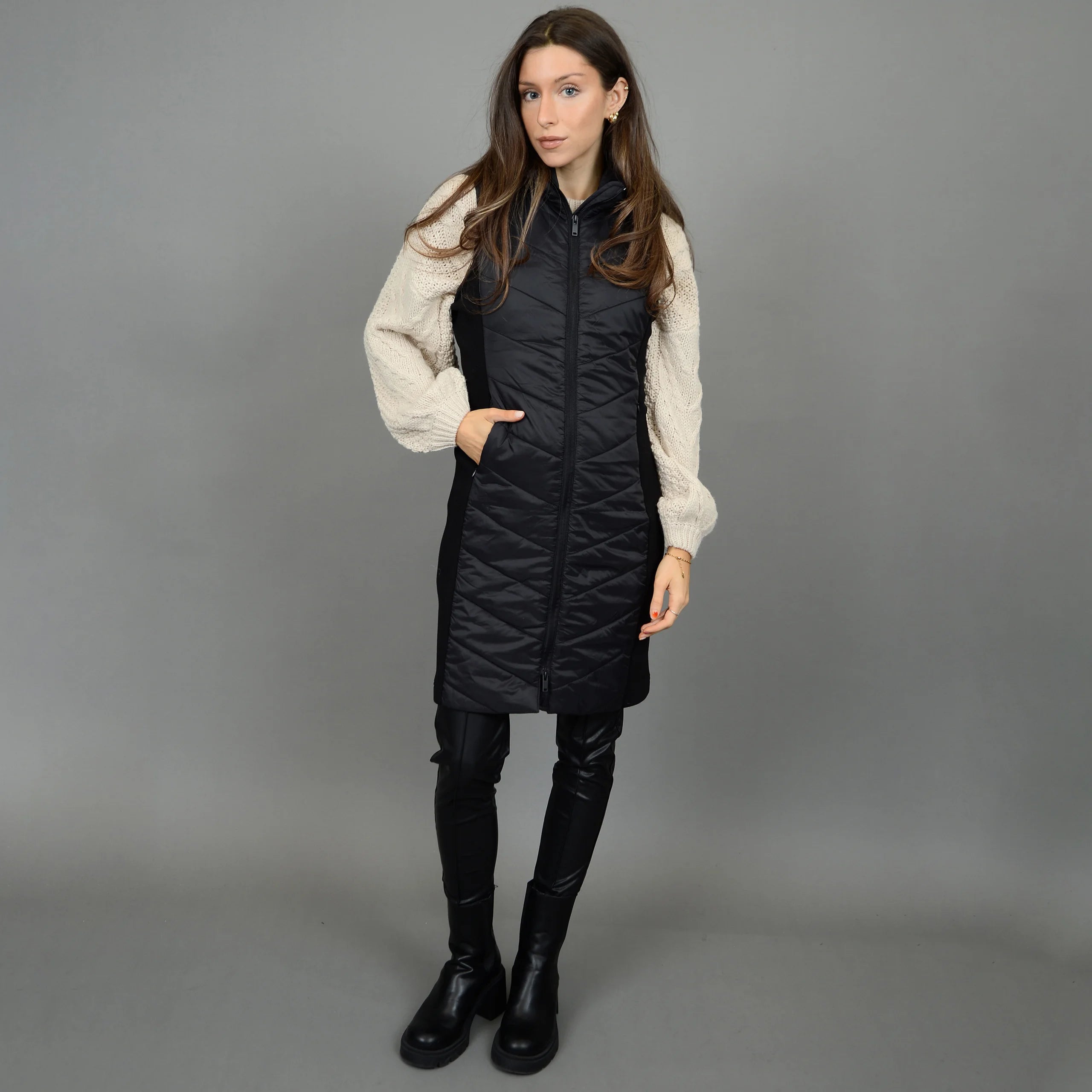 RD Style Koko Hooded Vest - Black