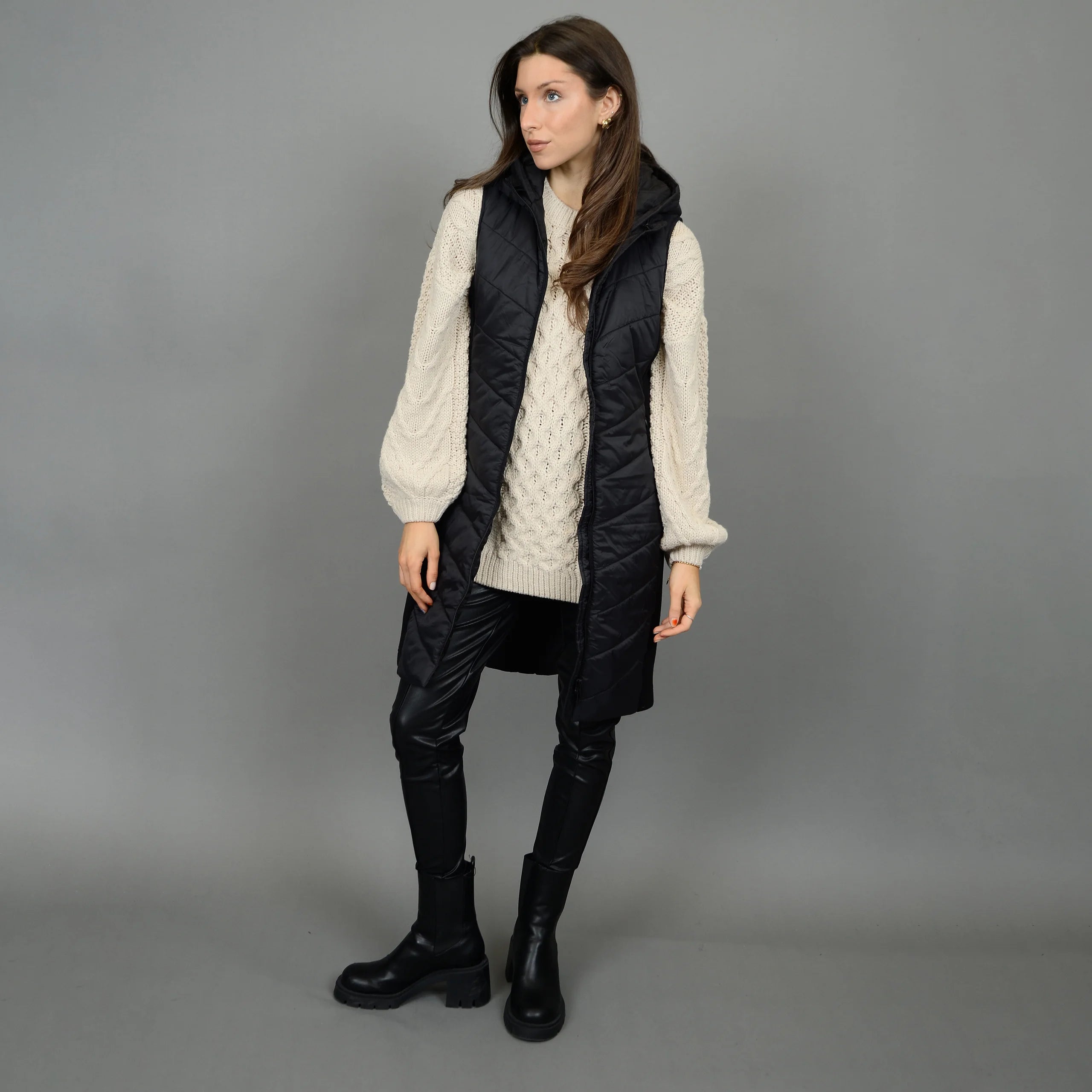 RD Style Koko Hooded Vest - Black