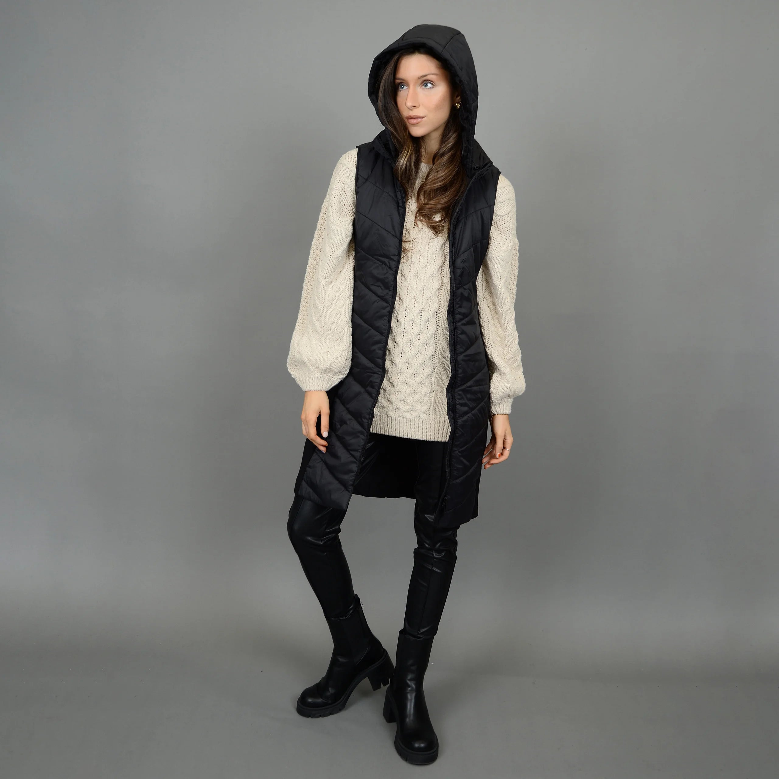 RD Style Koko Hooded Vest - Black