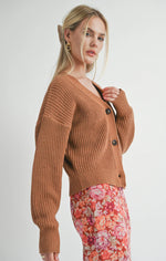Load image into Gallery viewer, Sage the Label Riley Button Cardigan - Brick
