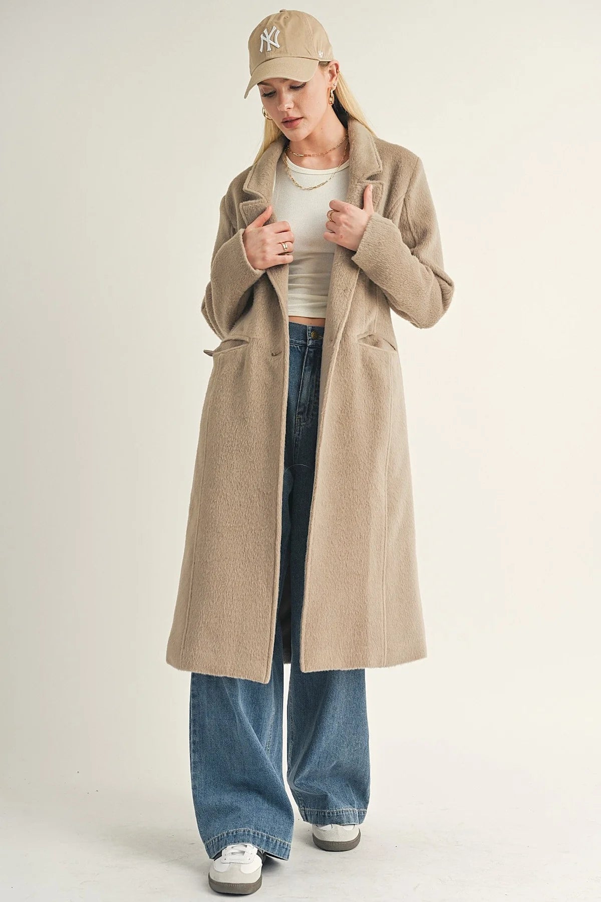 Sage the Label Prestige Fuzzy Coat - Taupe