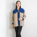 Load image into Gallery viewer, Priv Nevada Knit Denim Jacket - Taupe
