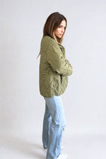 Load image into Gallery viewer, Priv Ophelia Light Quilted Coat - Olive
